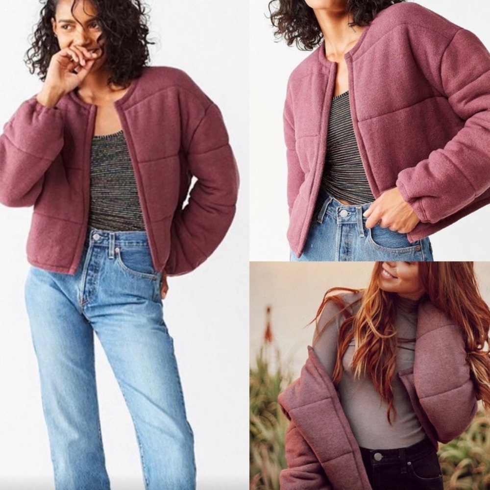 GUC Urban Outfitters Out From Under quilted puffer cardigan jacket sz S